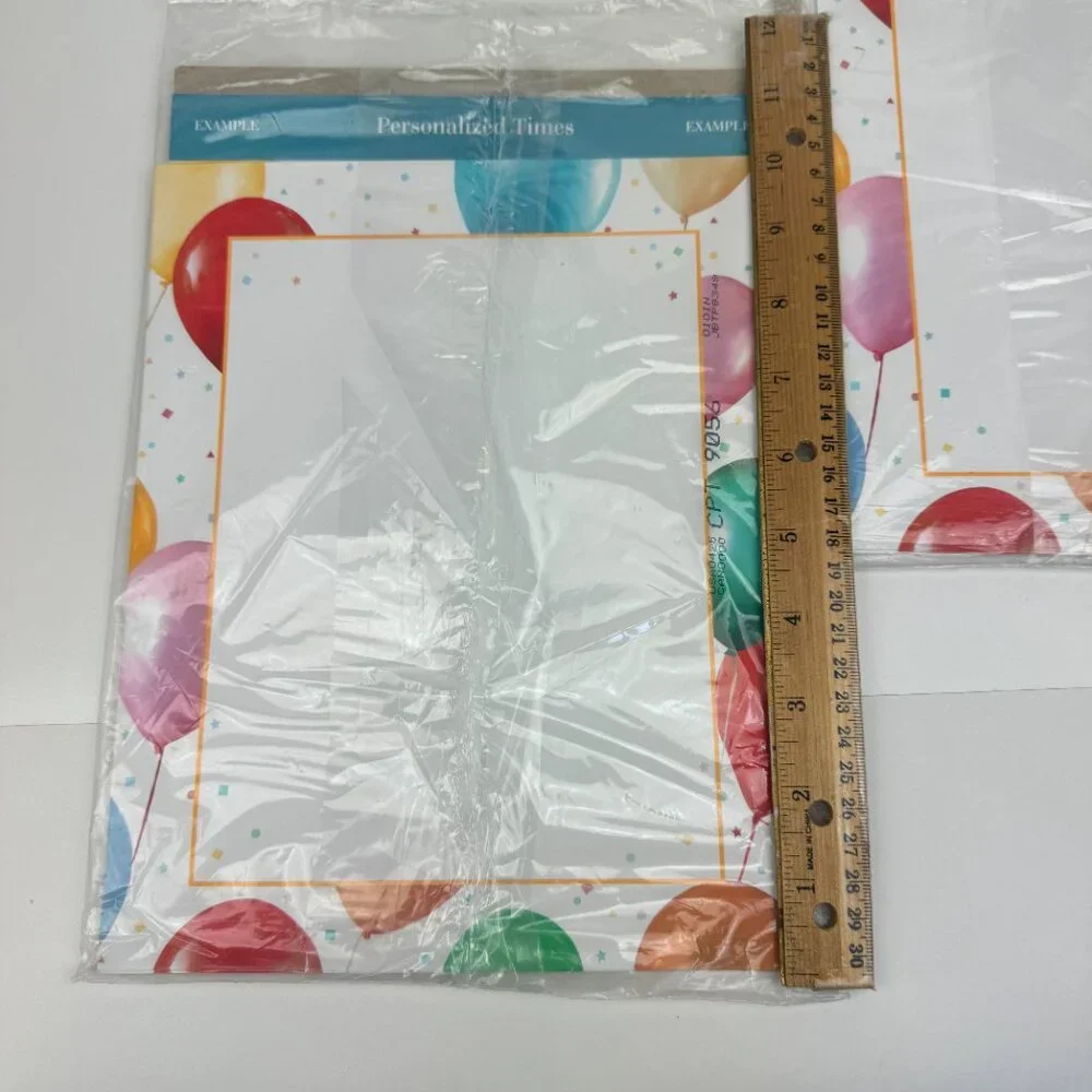 2‎ Pks Hallmark 8x10 Cardstock Paper w Balloons Confetti Party 22 Sheets Total'